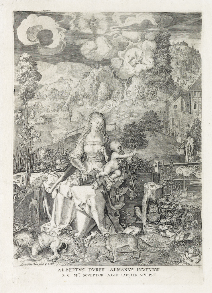 AEGIDIUS SADELER (after Dürer) The Virgin and Child on a Grassy Bank